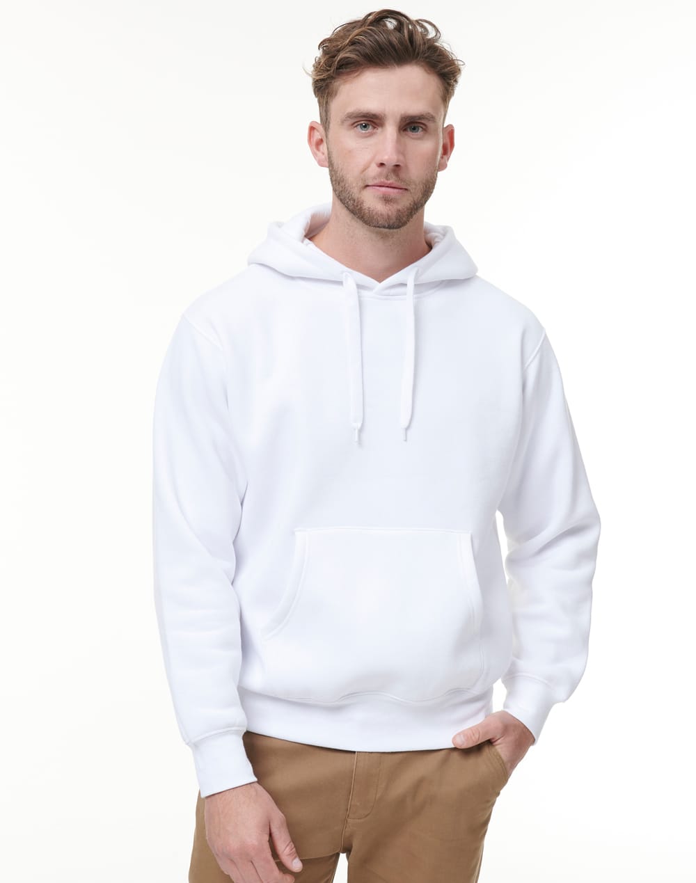 Adults Close Front  Contrast Fleecy Hoodie [53-FL09]
