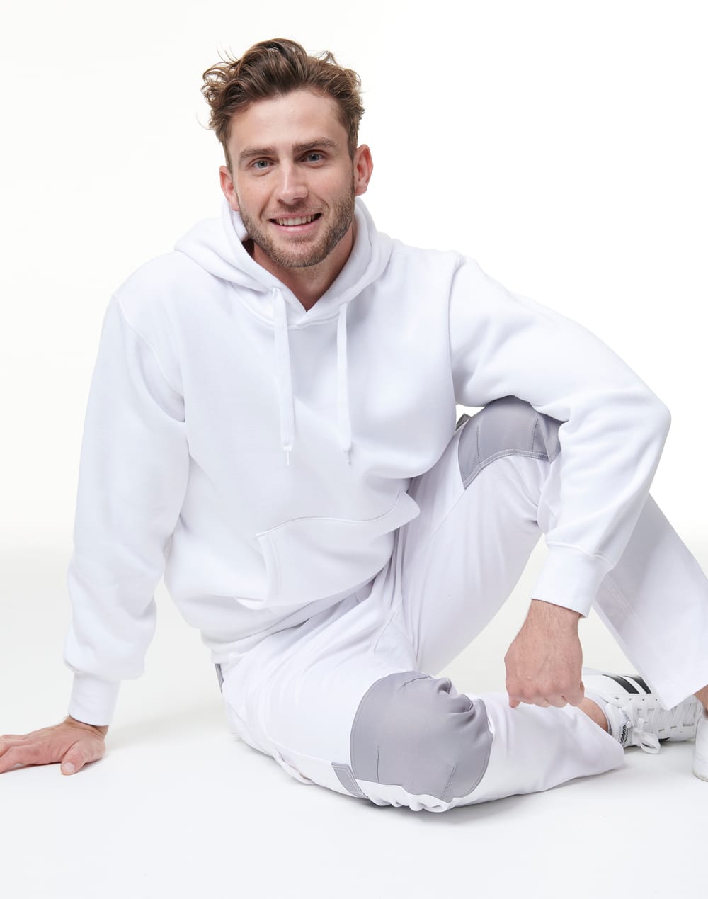 Adults Close Front  Contrast Fleecy Hoodie [53-FL09]