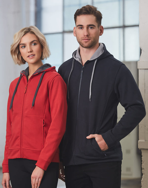Ladies Full Zip Contrast Fleece Hoodie [53-FL18]