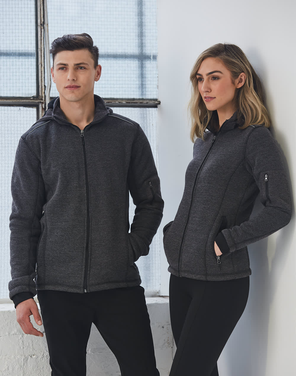 Ladies Heather Bonded Fleece Jacket [53-JK42]