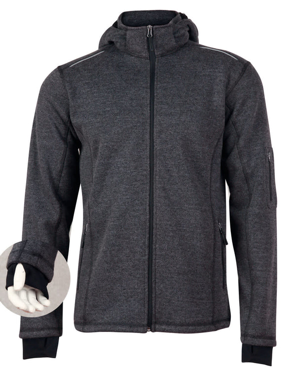 Mens Heather Bonded Fleece Jacket [53-JK41]