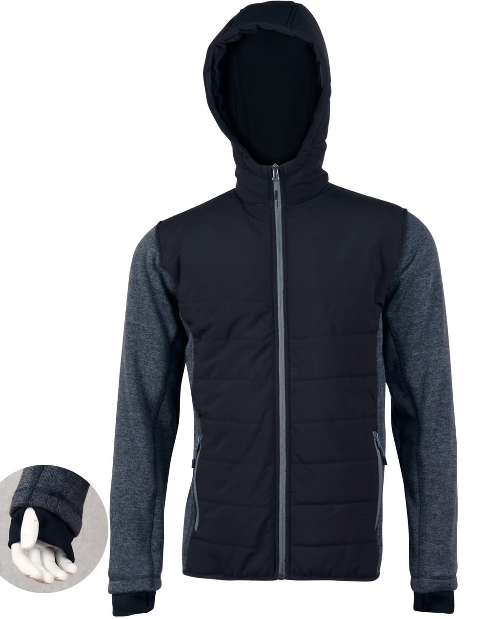 Mens Heather Sleeve/Quilted Body Jacket [53-JK43]