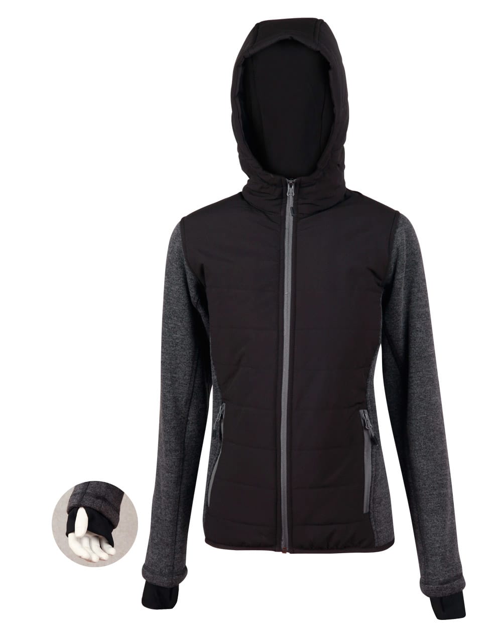 Ladies Heather Sleeve/Quilted Body Jacket [53-JK44]