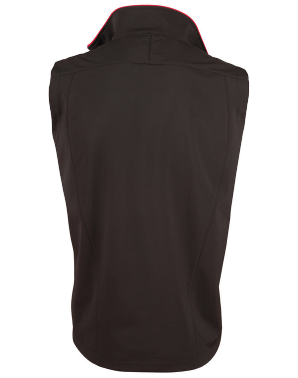 Mens Softshell Contrast Vest [53-JK45]