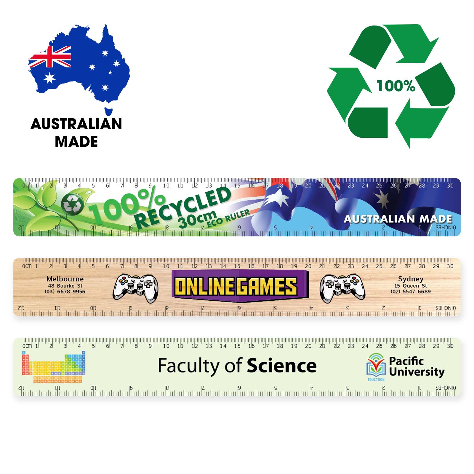 Recycled Eco 30cm Ruler [2-LL19]