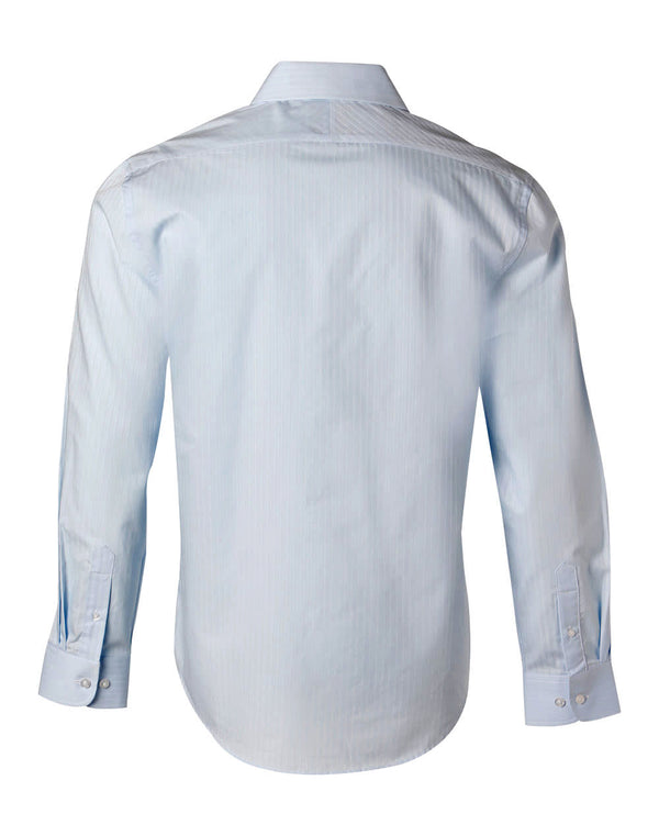 Mens Self Stripe L/S Shirt [53-M7100L]