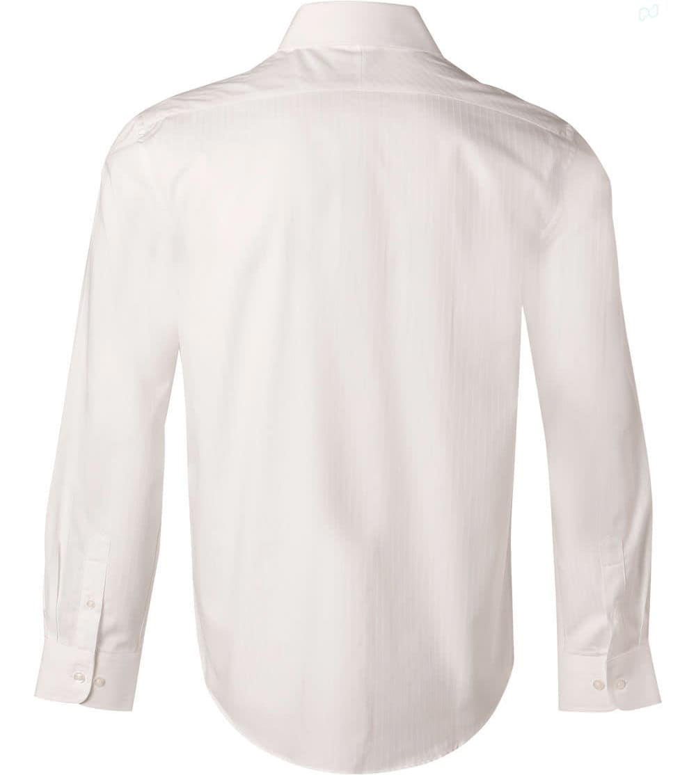 Mens Self Stripe L/S Shirt [53-M7100L]