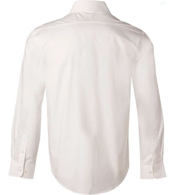 Mens Self Stripe L/S Shirt [53-M7100L]