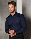 Mens Dobby Striped Taped L/S Shirt [53-M7110L]