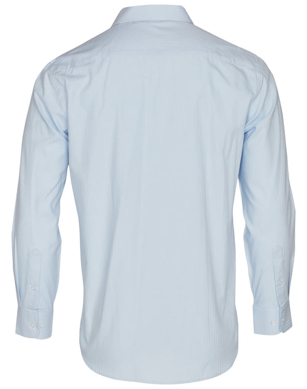 Mens Mini Herringbone Long Sleeve Shirt [53-M7112]