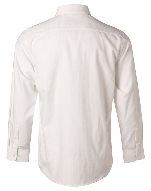 Mens Mini Herringbone Long Sleeve Shirt [53-M7112]