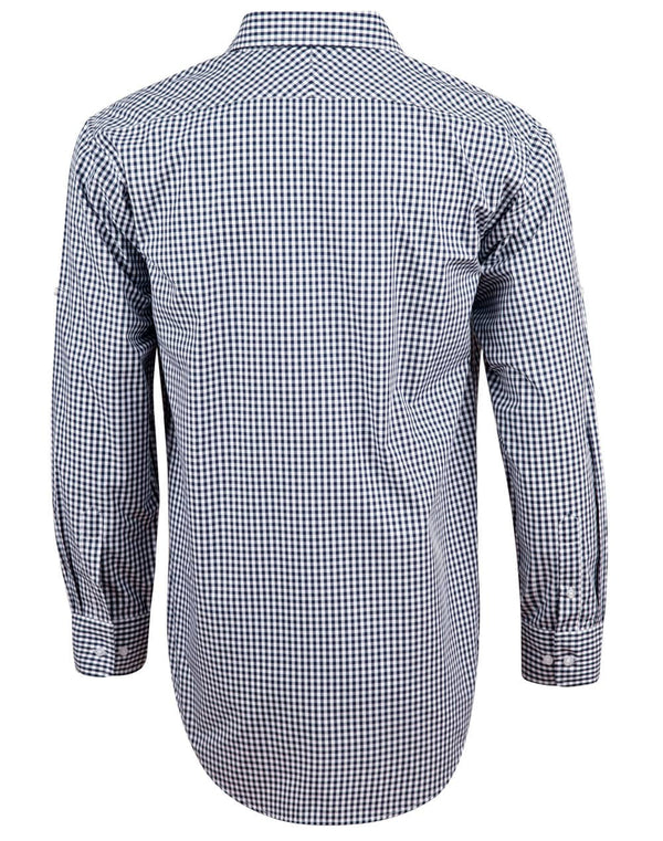 Mens Gingham Check Rollup L/S Shirt [53-M7300L]