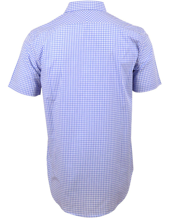 Mens Gingham Check S/S Shirt [53-M7300S]