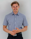 Mens Gingham Check S/S Shirt [53-M7300S]