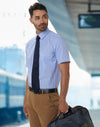 Mens Gingham Check S/S Shirt [53-M7300S]