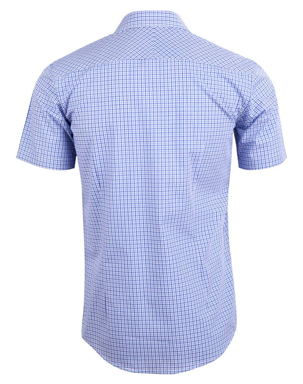 Mens Two Tone Check S/S Shirt [53-M7320S]