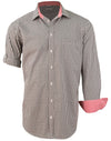 Mens Gingham Check Rollup L/S Shirt [53-M7330L]