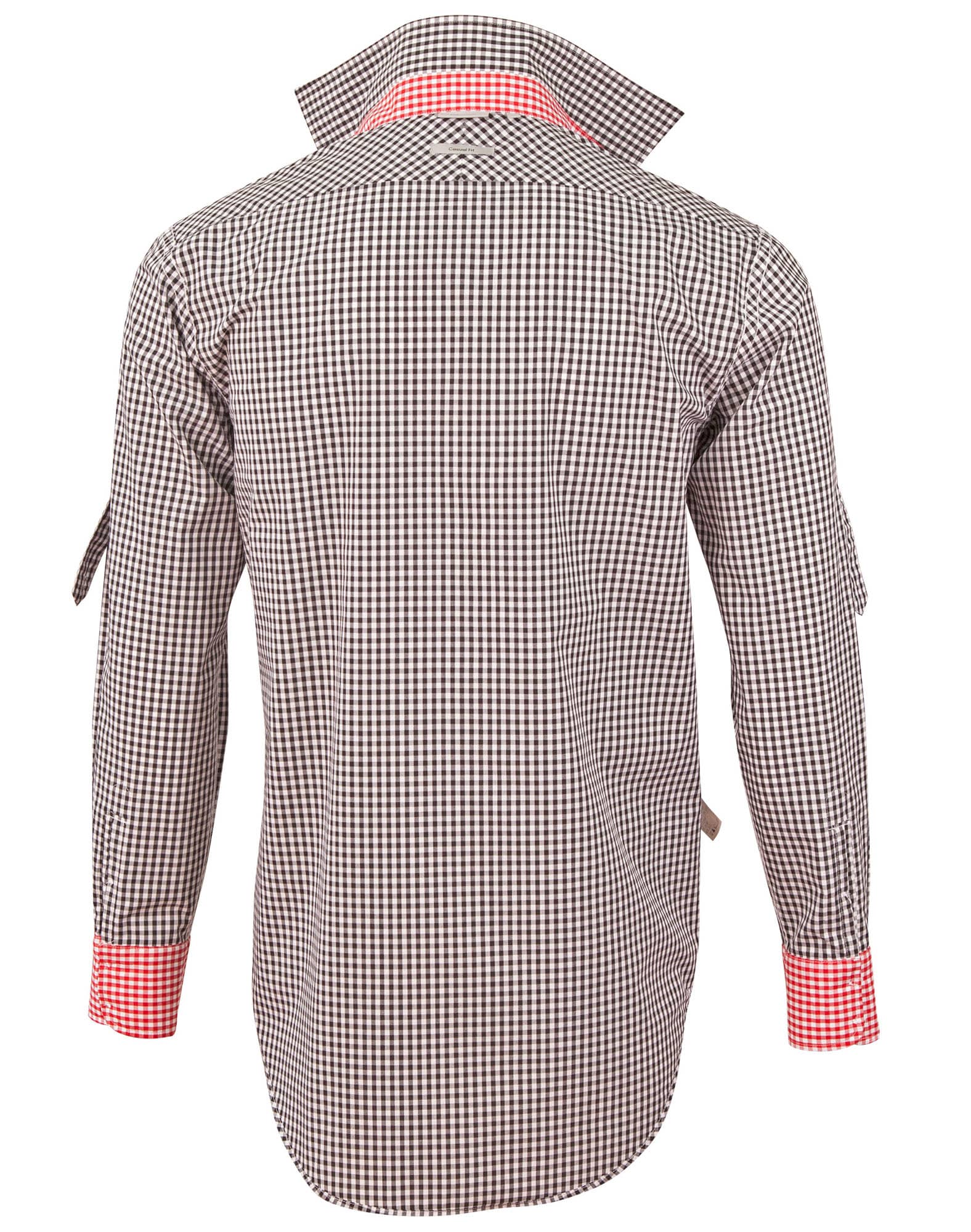 Mens Gingham Check Rollup L/S Shirt [53-M7330L]