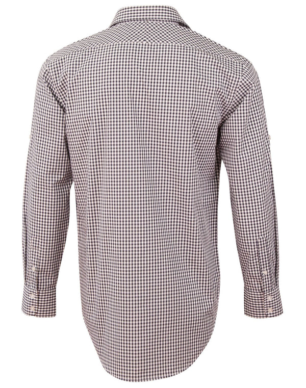 Mens Gingham Check Rollup L/S Shirt [53-M7330L]