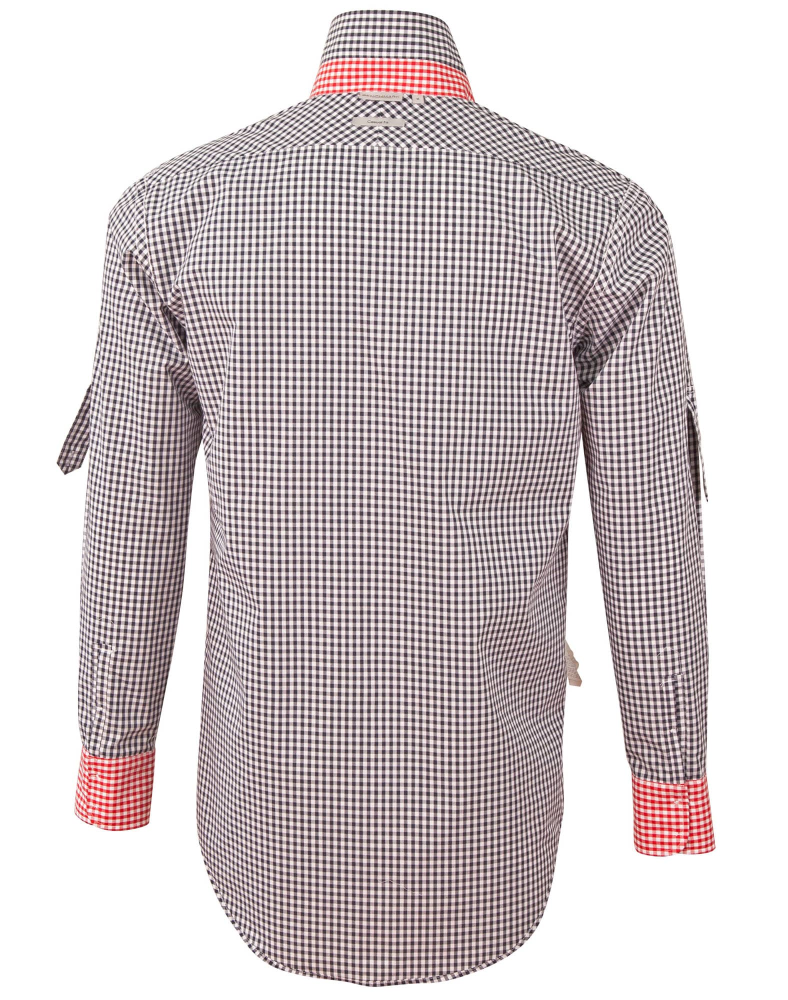 Mens Gingham Check Rollup L/S Shirt [53-M7330L]