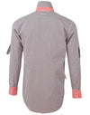 Mens Gingham Check Rollup L/S Shirt [53-M7330L]