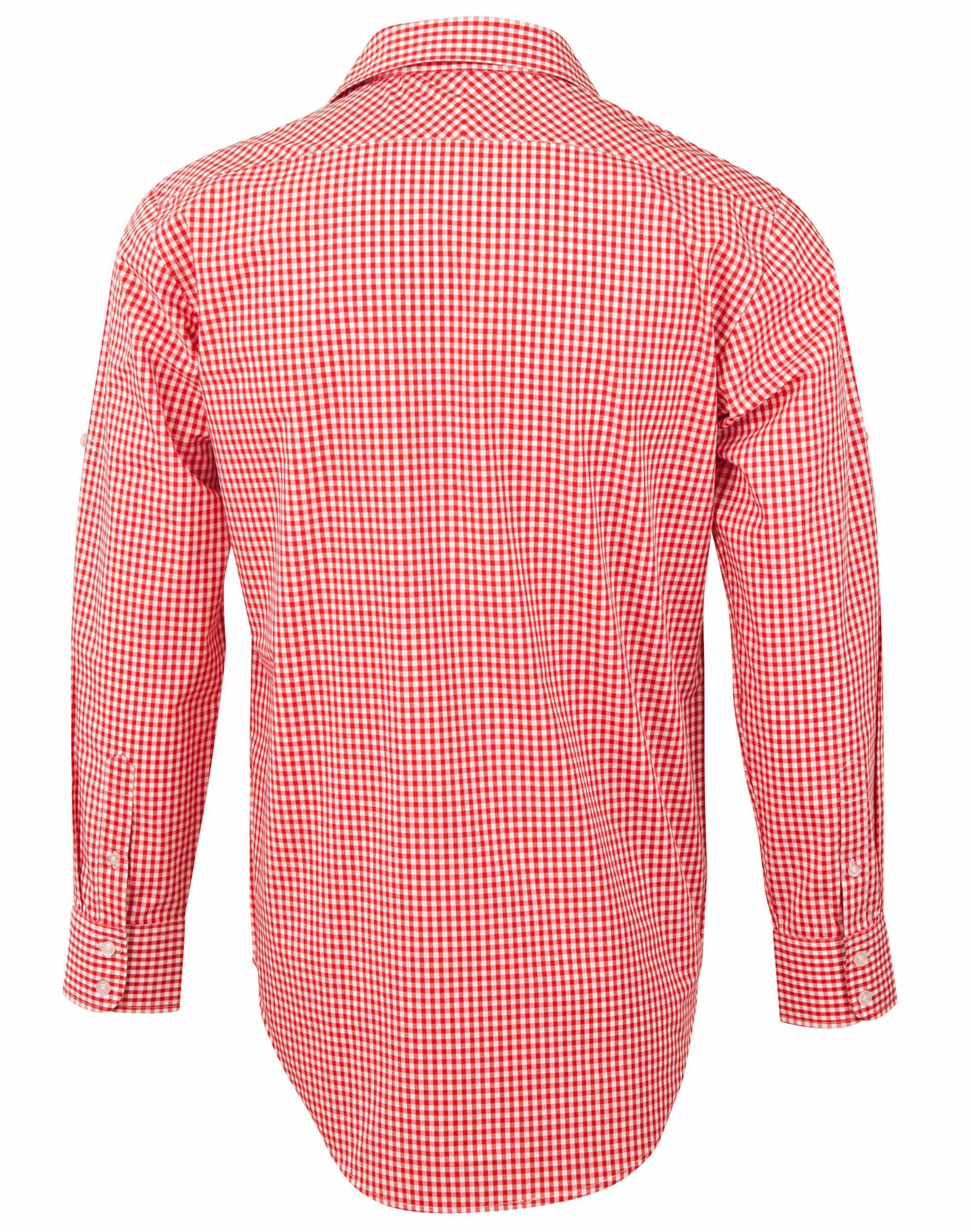 Mens Gingham Check Rollup L/S Shirt [53-M7330L]
