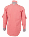 Mens Gingham Check Rollup L/S Shirt [53-M7330L]