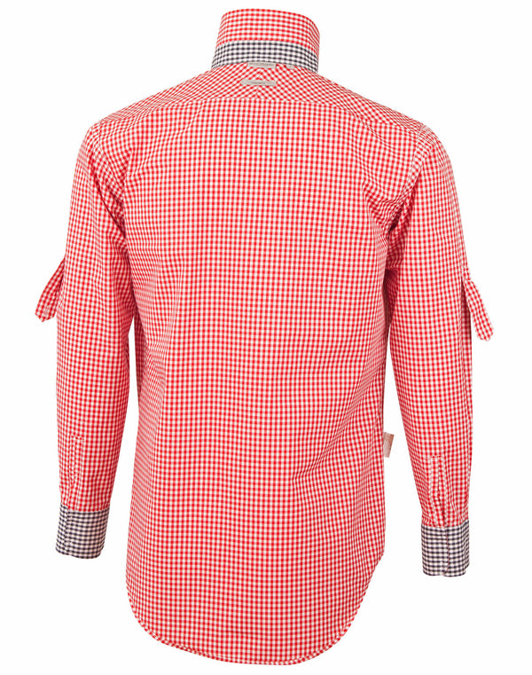 Mens Gingham Check Rollup L/S Shirt [53-M7330L]