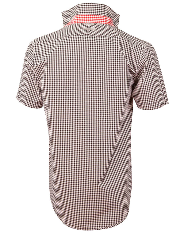 Mens Gingham Check S/S Shirt [53-M7330S]