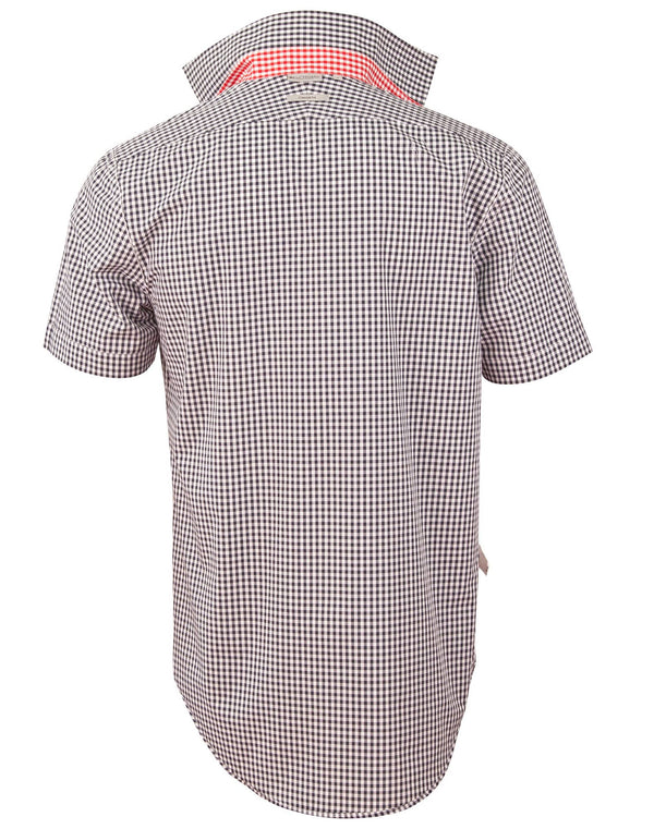 Mens Gingham Check S/S Shirt [53-M7330S]