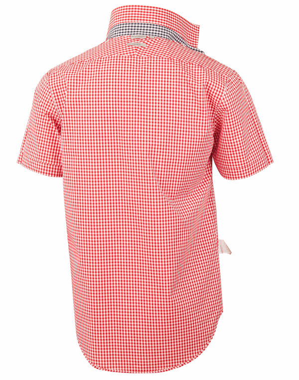 Mens Gingham Check S/S Shirt [53-M7330S]