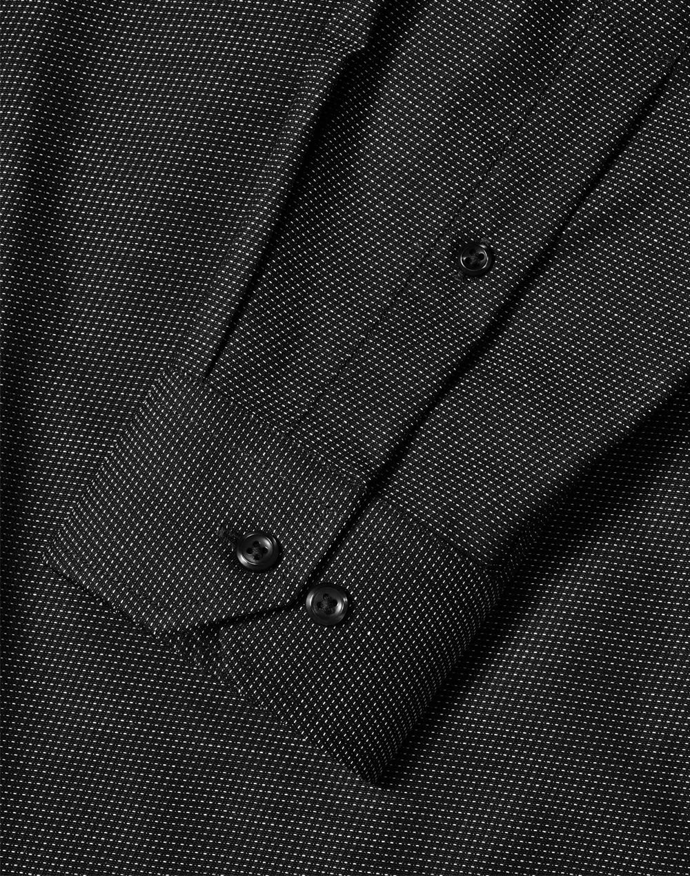 Mens Pin Dot Stretch L/S Shirt [53-M7400L]