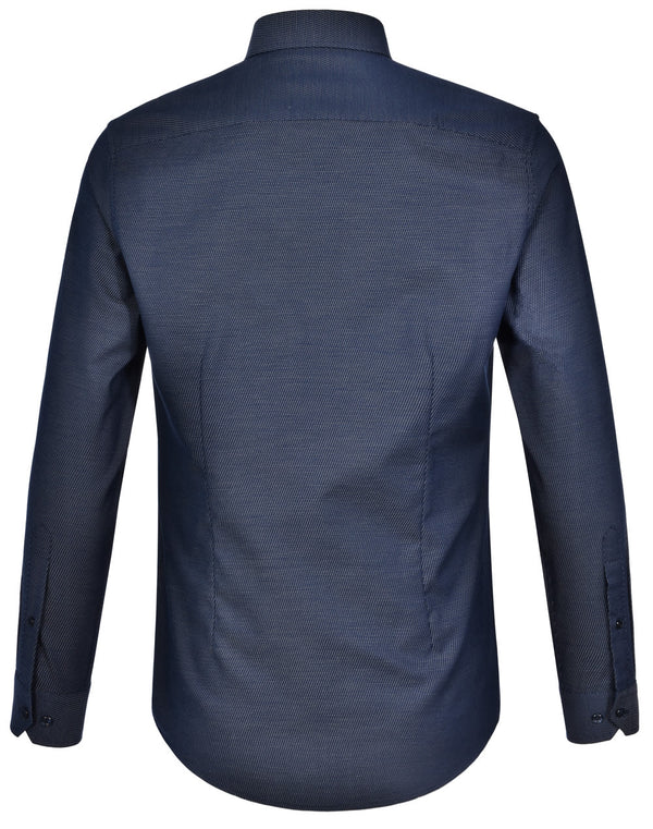 Mens Pin Dot Stretch L/S Shirt [53-M7400L]