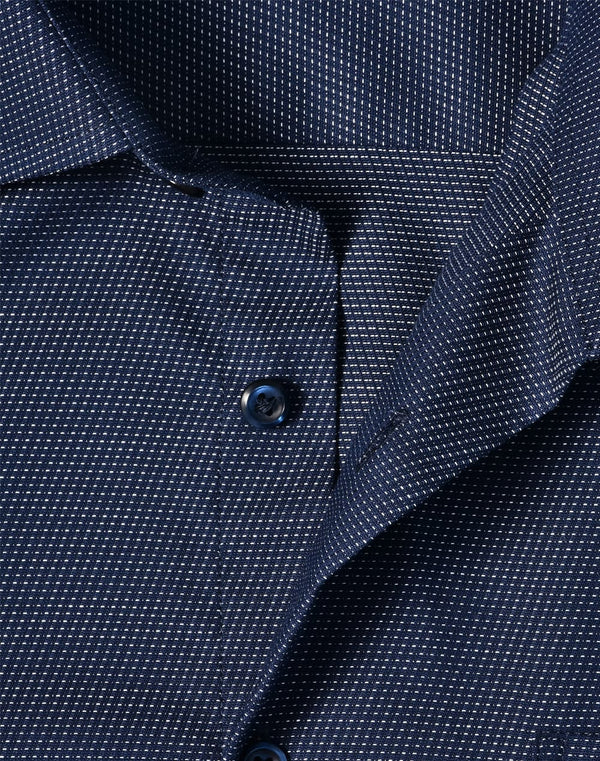 Mens Pin Dot Stretch L/S Shirt [53-M7400L]
