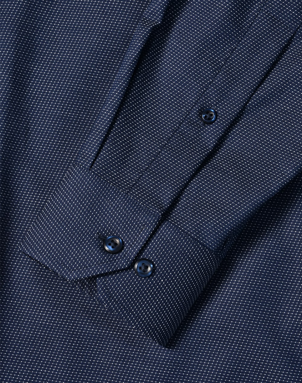 Mens Pin Dot Stretch L/S Shirt [53-M7400L]