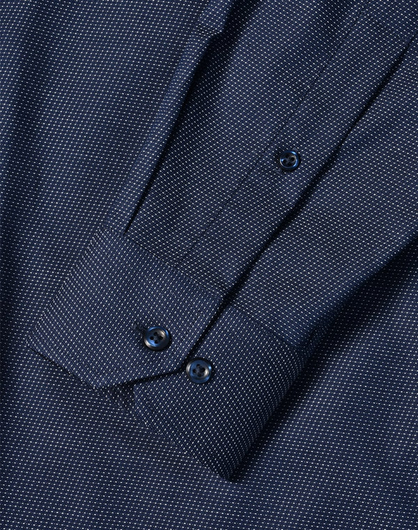 Mens Pin Dot Stretch L/S Shirt [53-M7400L]