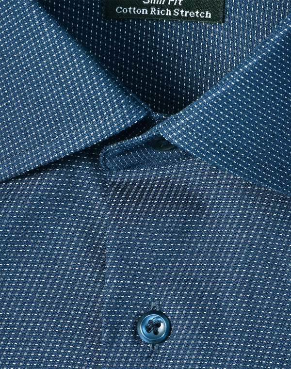 Mens Pin Dot Stretch L/S Shirt [53-M7400L]