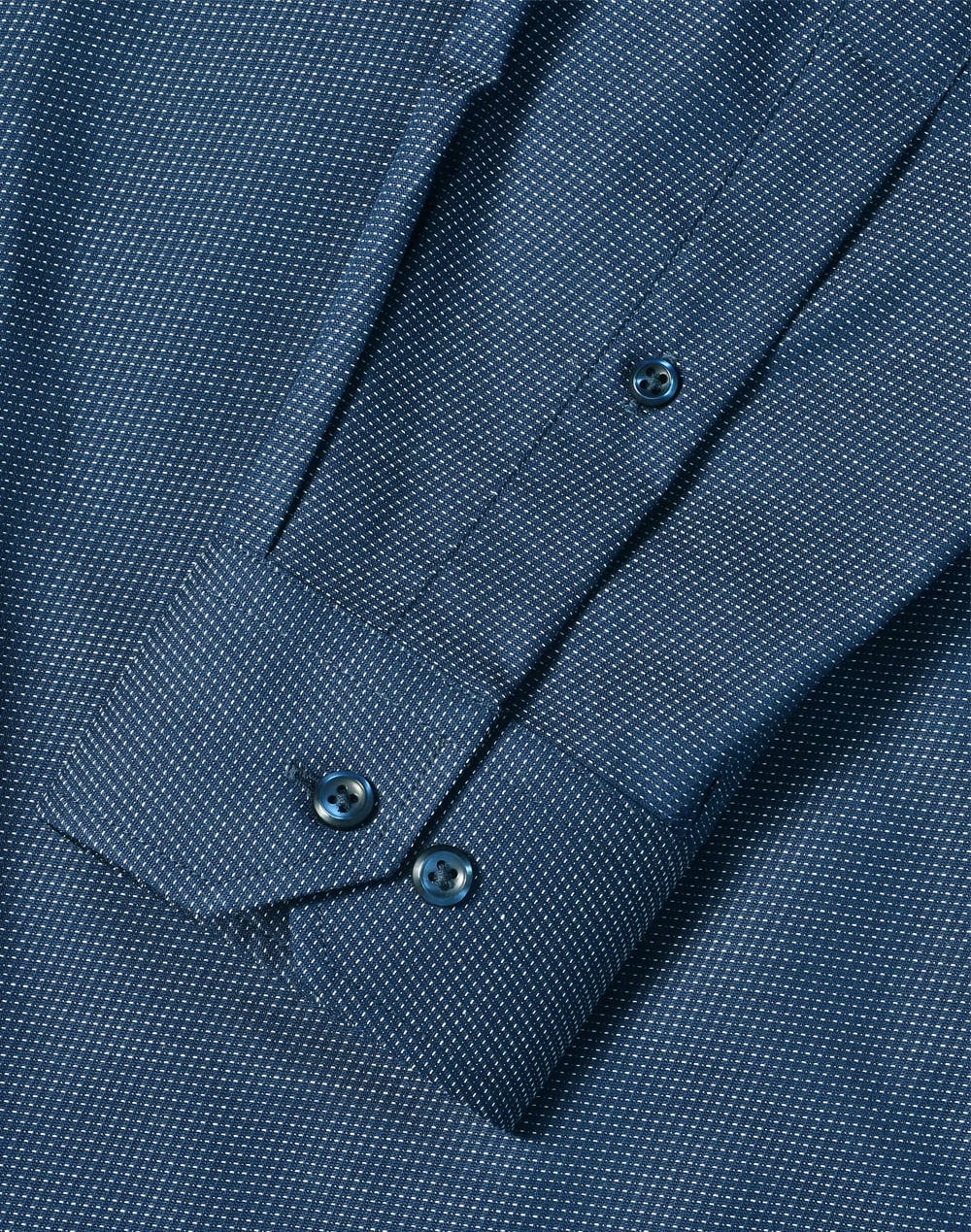 Mens Pin Dot Stretch L/S Shirt [53-M7400L]