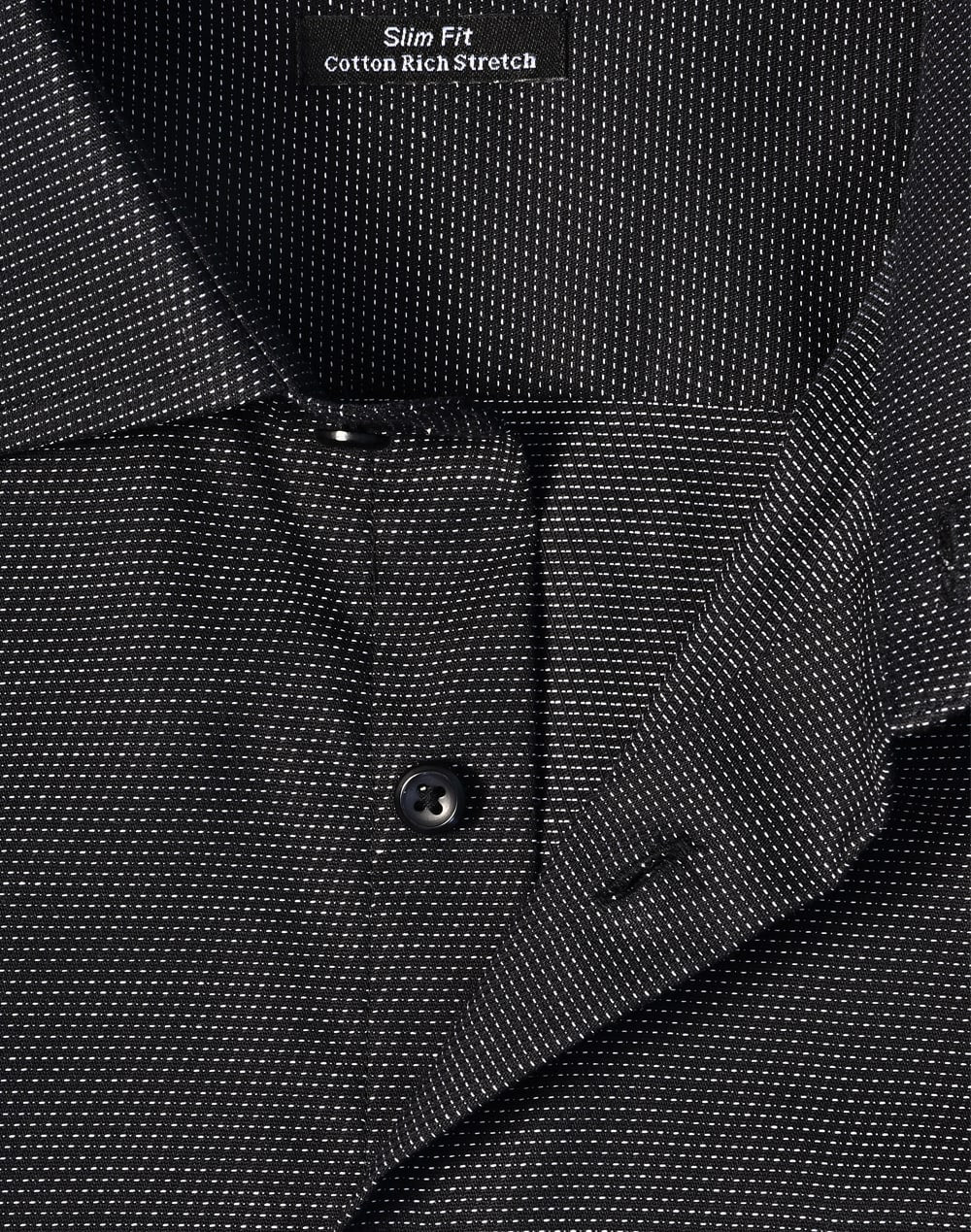 Mens Pin Dot Stretch S/S Shirt [53-M7400S]
