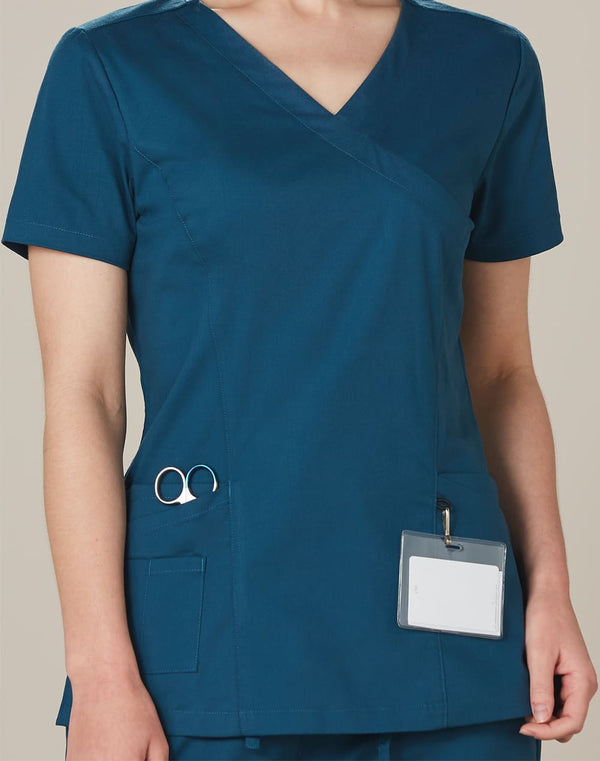 Ladies Solid Colour S/S Scrub Top [53-M7640]