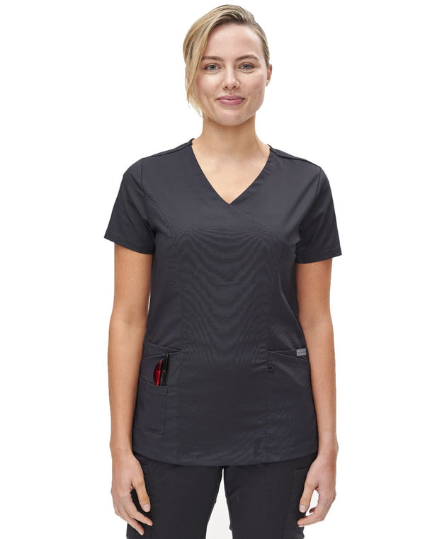 Ladies Solid Colour S/S Scrub Top [53-M7640]