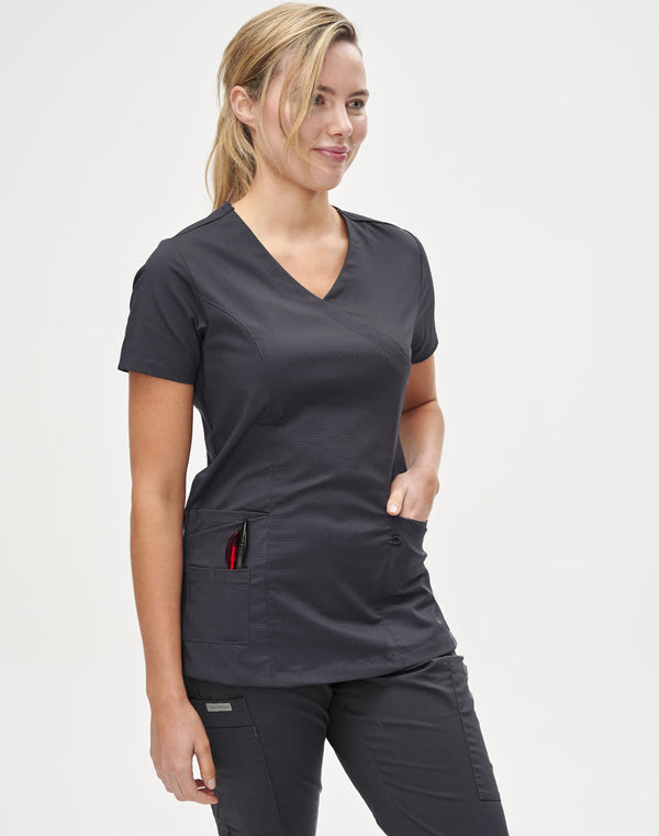 Ladies Solid Colour S/S Scrub Top [53-M7640]