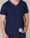 Mens Contrast Colour S/S Scrub Top [53-M7650]