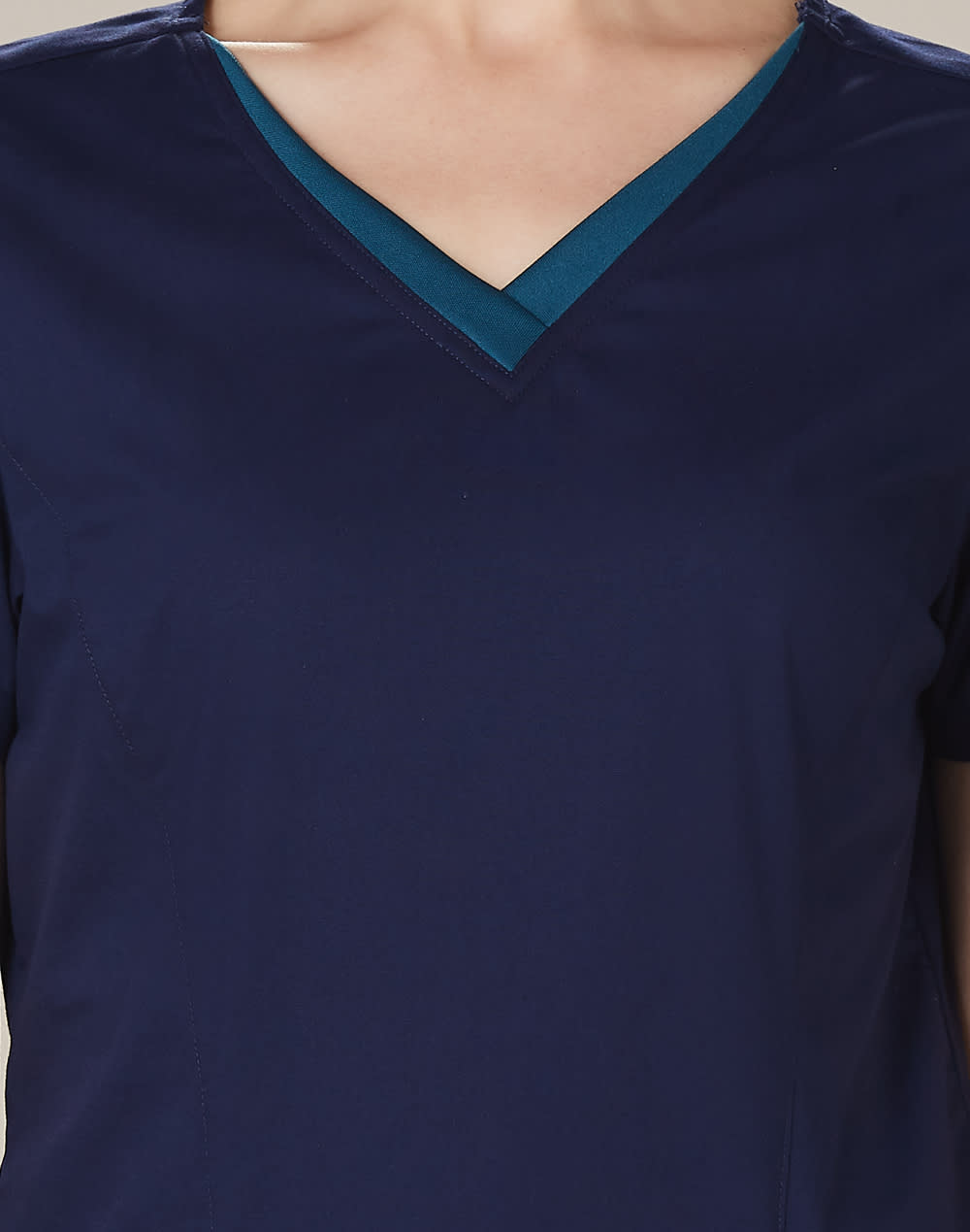 Ladies Contrast Colour S/S Scrub Top [53-M7660]