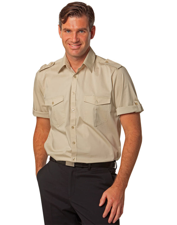 Mens Short Sleeve Military Shirt [53-M7911]