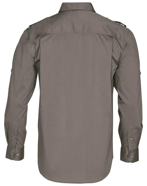 Mens Long Sleeve Military Shirt [53-M7912]