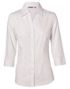 Womens CVC Oxford 3/4 Sleeve Shirt [53-M8040Q]