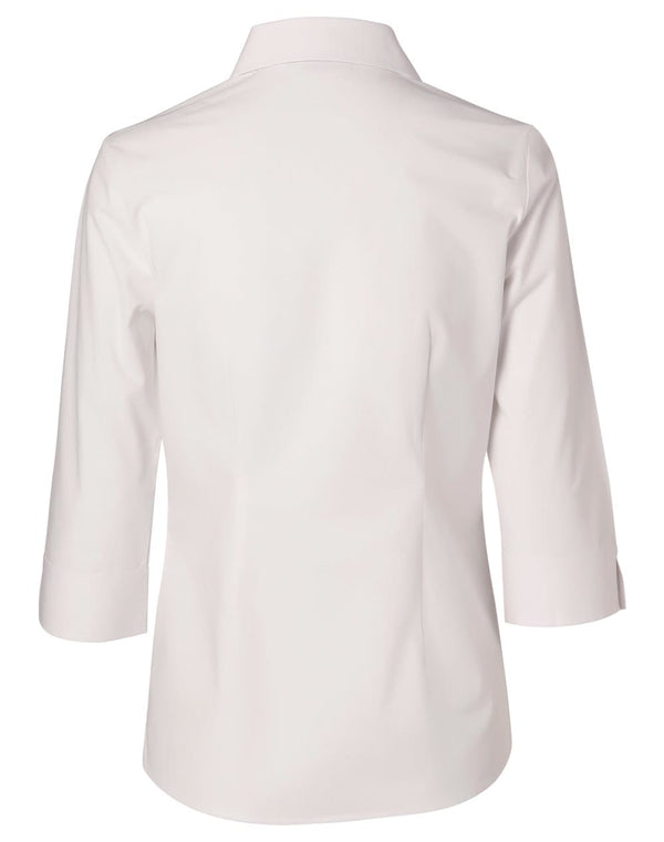 Womens Fine Twill 3/4 Sleeve Shirt [53-M8030Q]