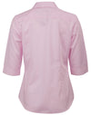Ladies Dobby Striped Taped 3/4 Sleeve Shirt [53-M8110Q]