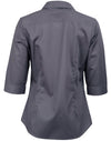 Ladies Dobby Striped Taped 3/4 Sleeve Shirt [53-M8110Q]